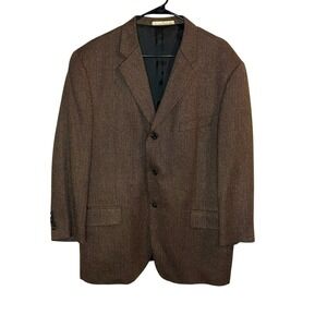 Joseph Abboud Vintage Herringbone Blazer 44S Classic Fit Three Button‎ Wool Silk